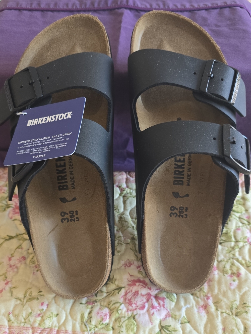Birkenstock Black Two-Strap Sandals with Buckles